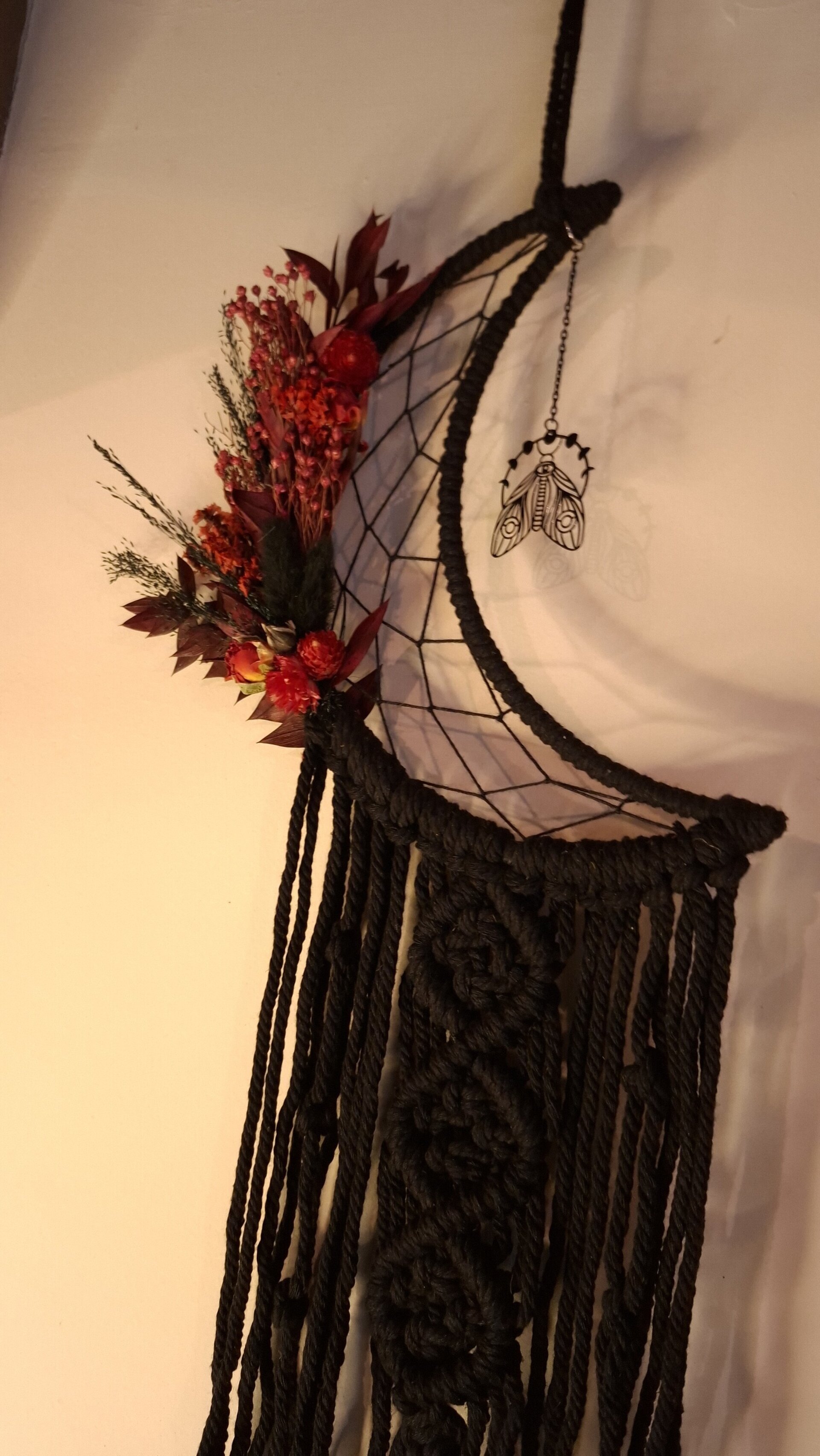 Luna Macramé Negro y Rojo - 2