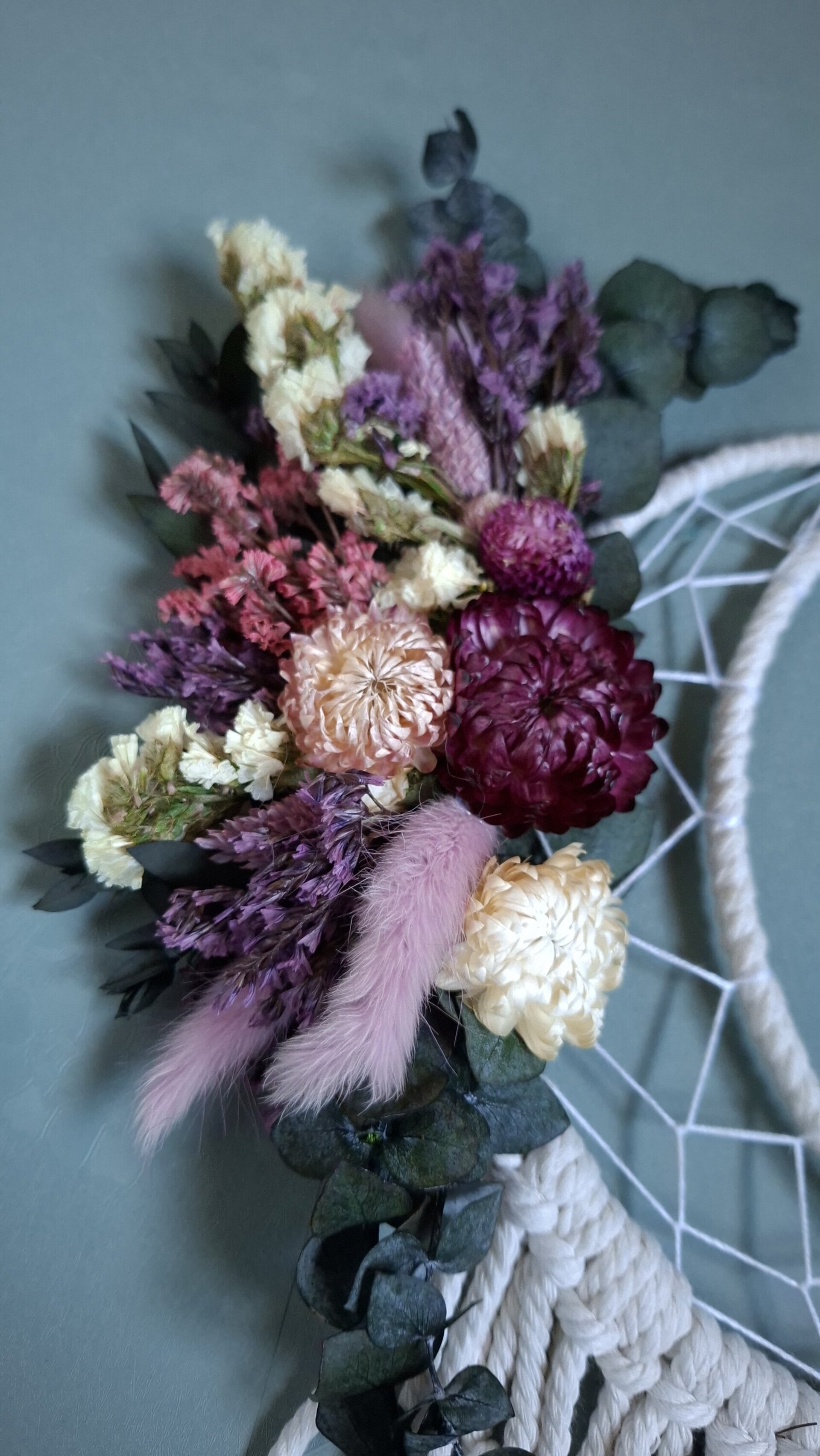 Luna floral con macramé blanca - 2