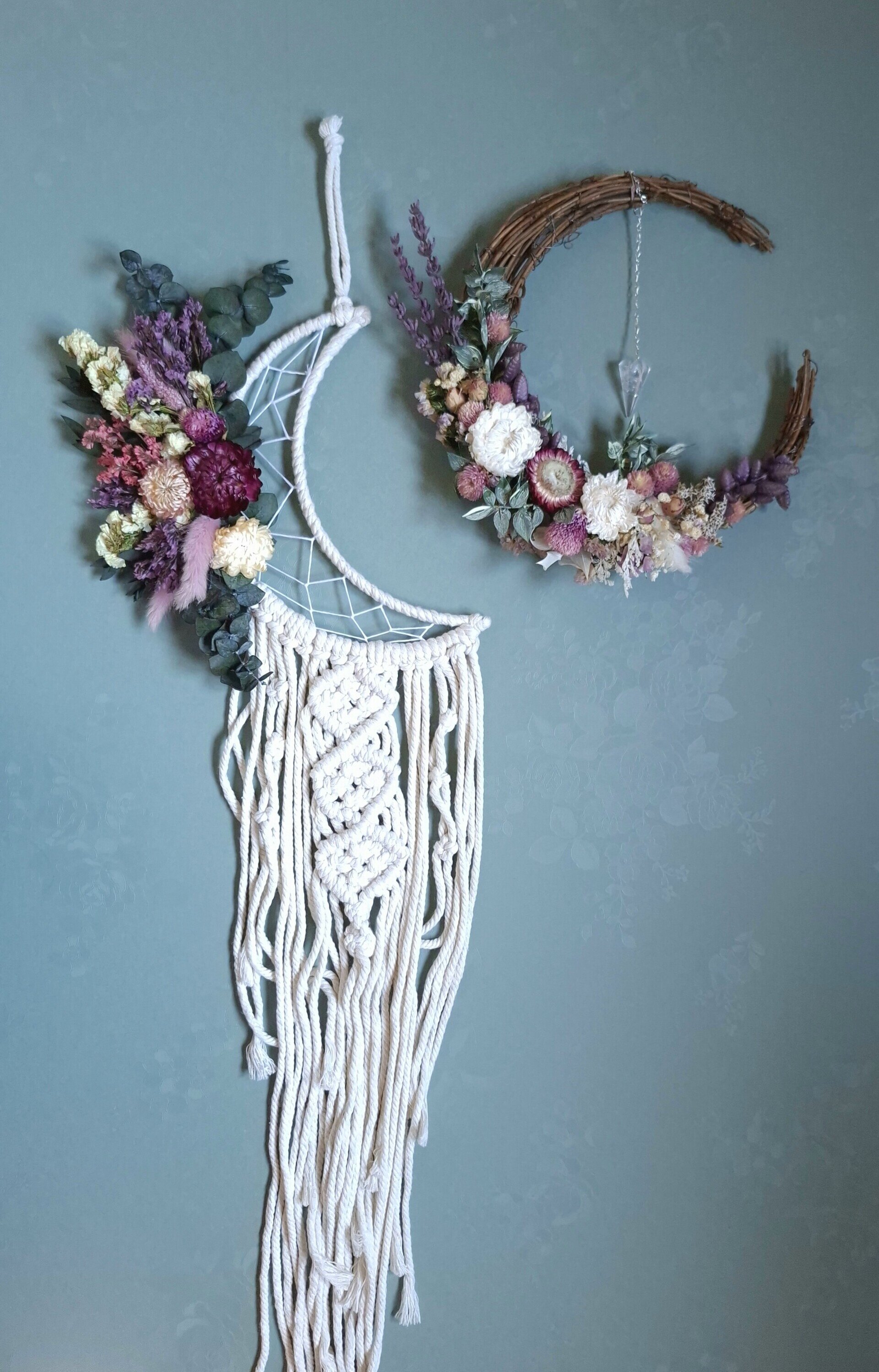 Luna floral con macramé blanca - 3